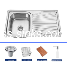 One Or Two Holes Topmount Kitchen Sink With Rectangular Bowl Shape