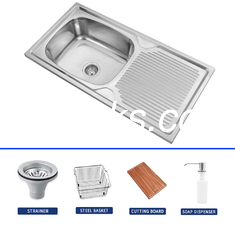OEM Dimensions Kitchen Sink Top Mount With 3 Faucet Holes Included